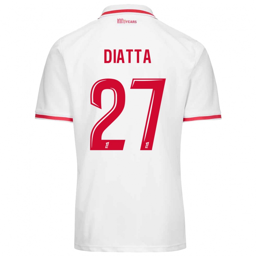 Niño Camiseta Krépin Diatta #27 Blanco Rojo 1ª Equipación 2024/25 La Camisa México