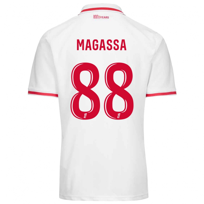 Niño Camiseta Soungoutou Magassa #88 Blanco Rojo 1ª Equipación 2024/25 La Camisa México