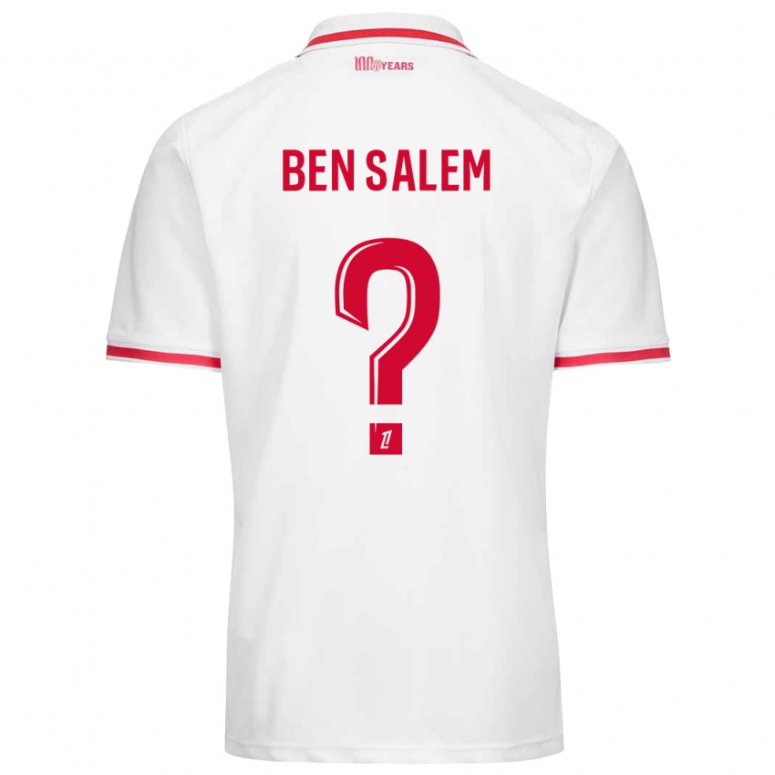 Niño Camiseta Oualid Ben Salem #0 Blanco Rojo 1ª Equipación 2024/25 La Camisa México