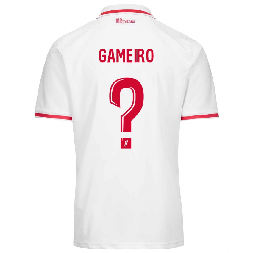 Niño Camiseta Benoît Gameiro #0 Blanco Rojo 1ª Equipación 2024/25 La Camisa México