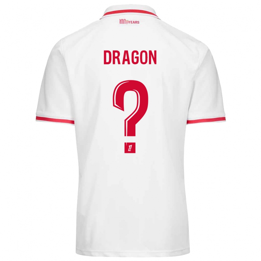 Niño Camiseta Clément Dragon #0 Blanco Rojo 1ª Equipación 2024/25 La Camisa México