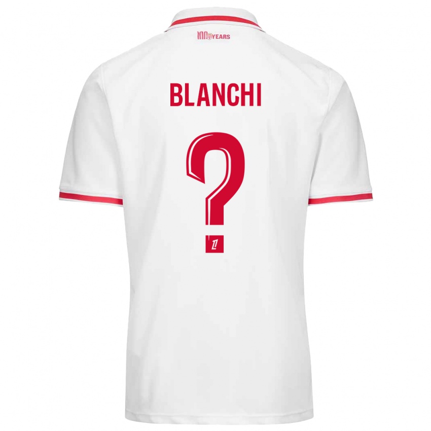 Niño Camiseta Florian Blanchi #0 Blanco Rojo 1ª Equipación 2024/25 La Camisa México