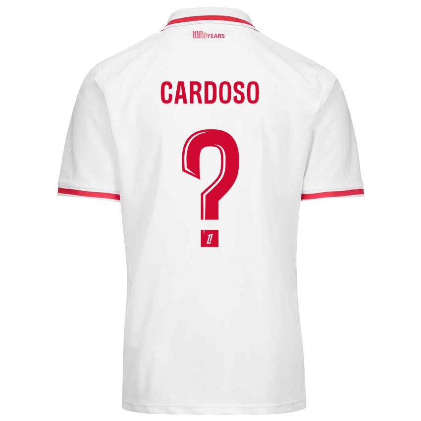 Niño Camiseta Bruno Cardoso #0 Blanco Rojo 1ª Equipación 2024/25 La Camisa México