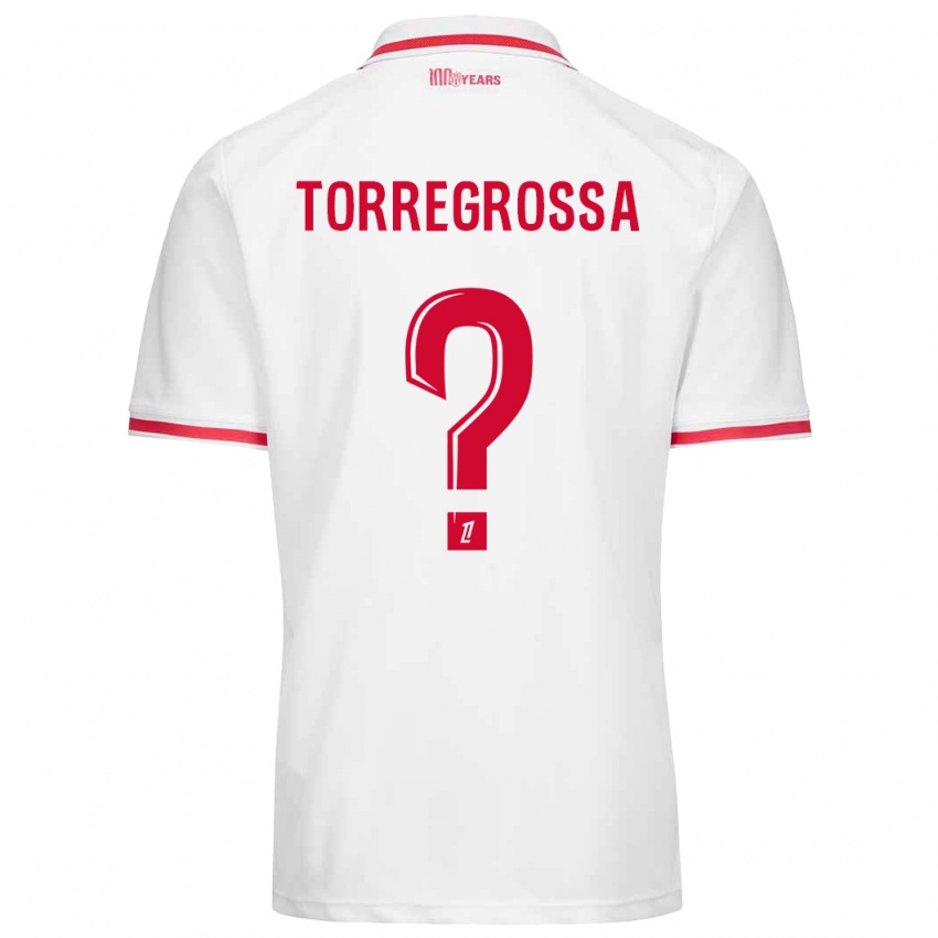 Niño Camiseta Hugo Torregrossa #0 Blanco Rojo 1ª Equipación 2024/25 La Camisa México