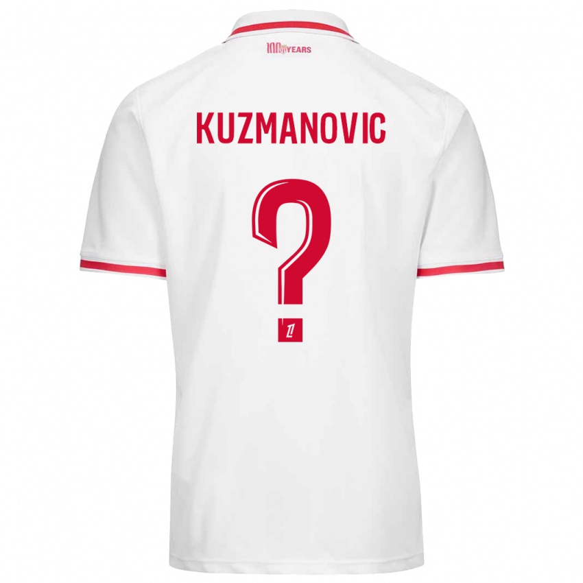 Niño Camiseta Dejan Kuzmanovic #0 Blanco Rojo 1ª Equipación 2024/25 La Camisa México