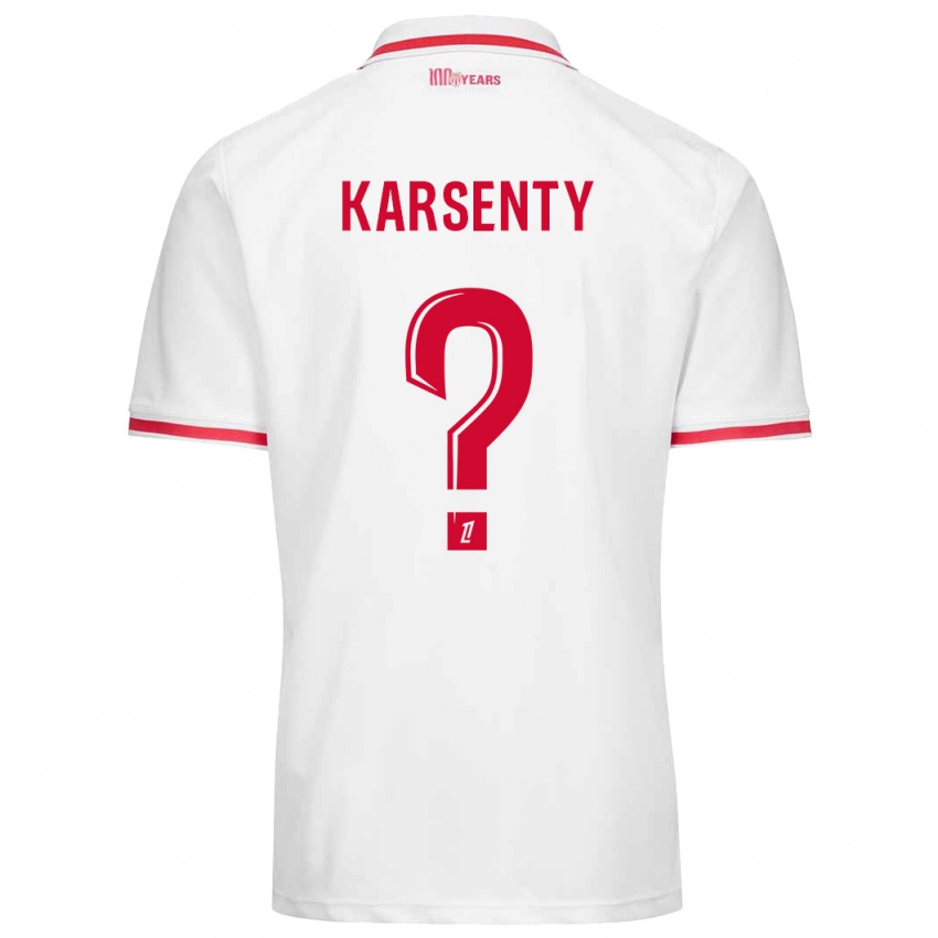 Niño Camiseta Kylian Karsenty #0 Blanco Rojo 1ª Equipación 2024/25 La Camisa México