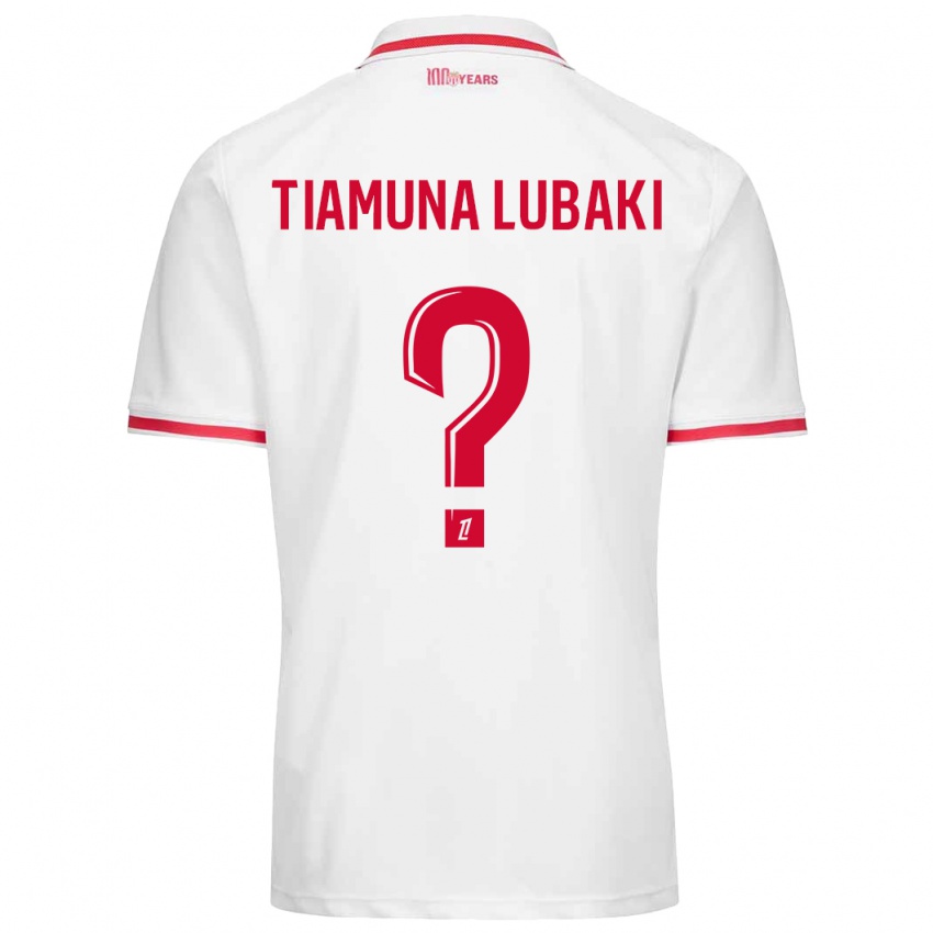 Niño Camiseta Loïc Tiamuna Lubaki #0 Blanco Rojo 1ª Equipación 2024/25 La Camisa México