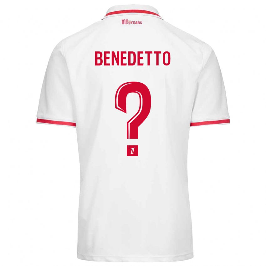 Niño Camiseta Antéo Benedetto #0 Blanco Rojo 1ª Equipación 2024/25 La Camisa México