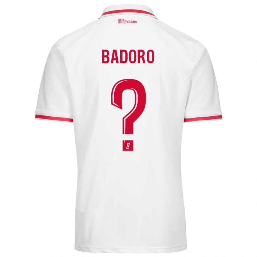 Niño Camiseta Chaihane Badoro #0 Blanco Rojo 1ª Equipación 2024/25 La Camisa México