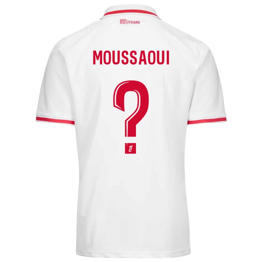 Niño Camiseta Wassim Moussaoui #0 Blanco Rojo 1ª Equipación 2024/25 La Camisa México