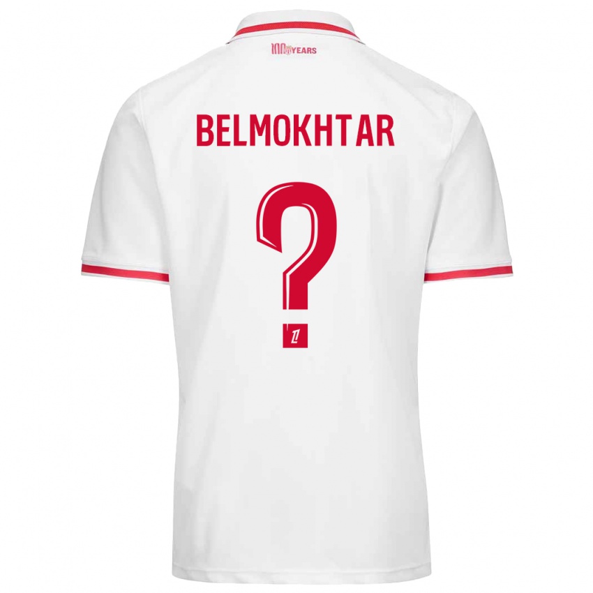 Niño Camiseta Ilies Belmokhtar #0 Blanco Rojo 1ª Equipación 2024/25 La Camisa México