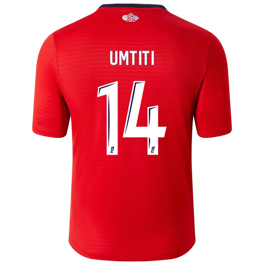 Niño Camiseta Samuel Umtiti #14 Rojo Blanco 1ª Equipación 2024/25 La Camisa México