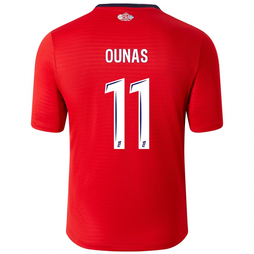 Niño Camiseta Adam Ounas #11 Rojo Blanco 1ª Equipación 2024/25 La Camisa México