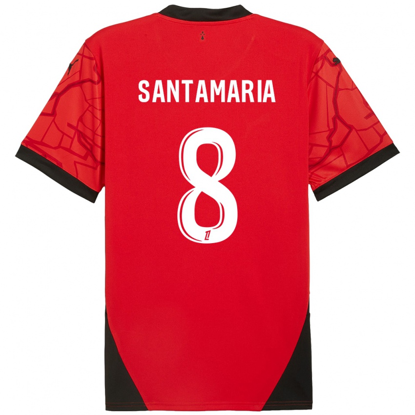 Niño Camiseta Baptiste Santamaria #8 Rojo Negro 1ª Equipación 2024/25 La Camisa México