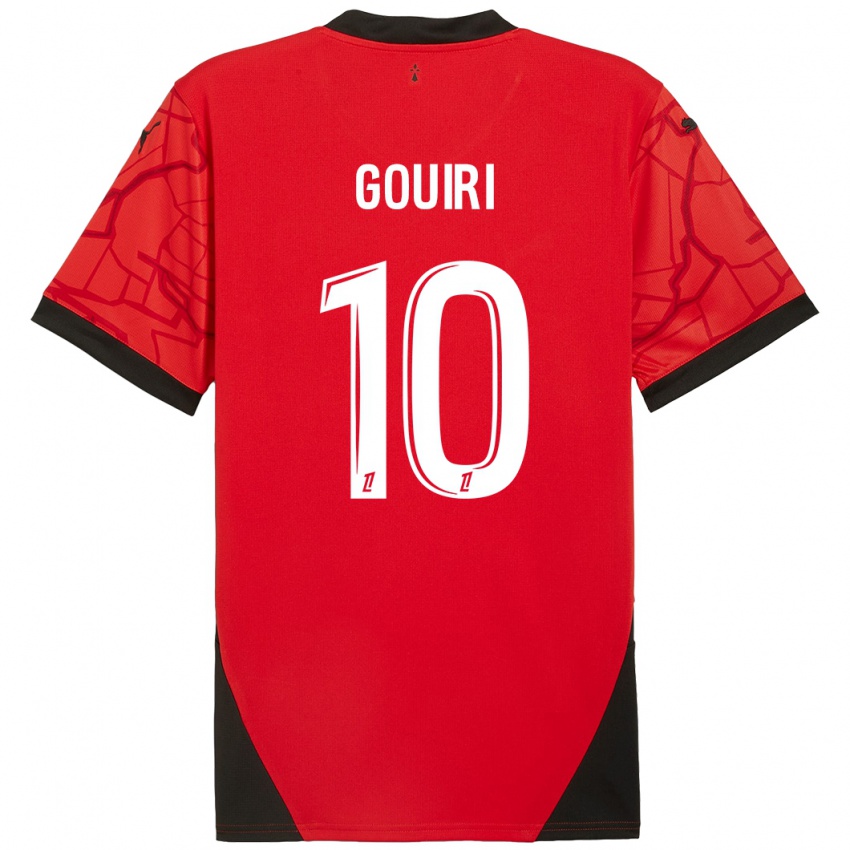 Niño Camiseta Amine Gouiri #10 Rojo Negro 1ª Equipación 2024/25 La Camisa México