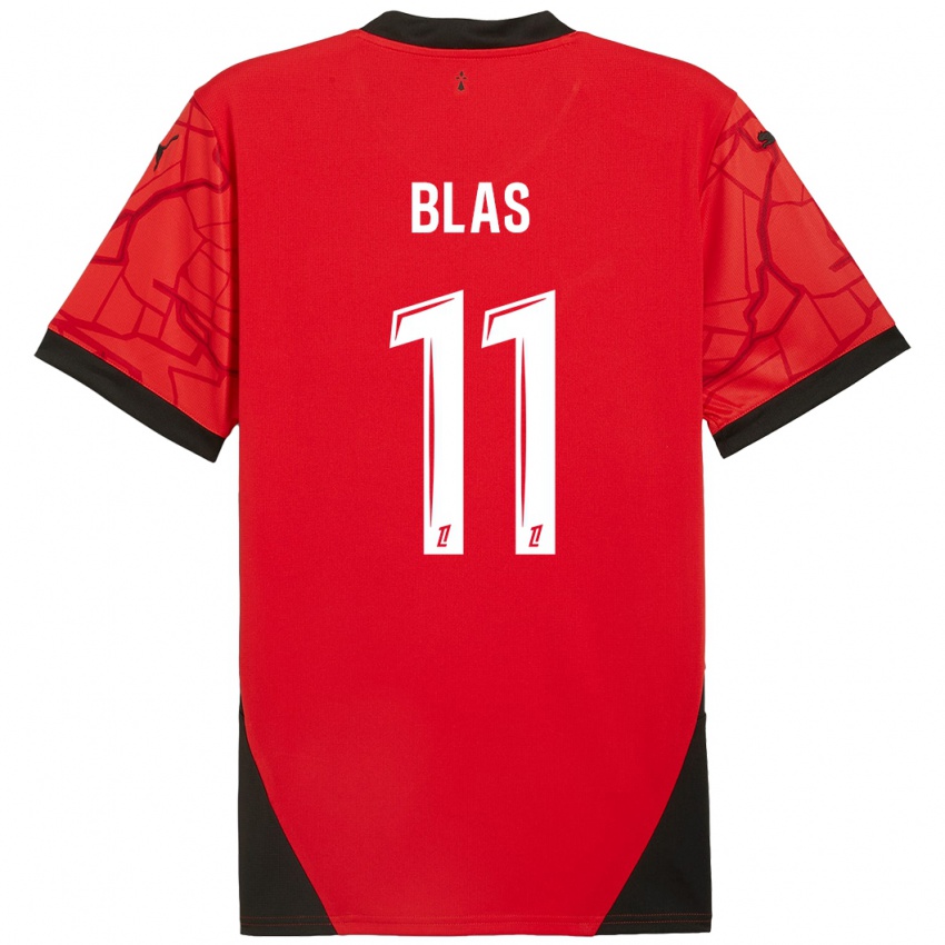 Niño Camiseta Ludovic Blas #11 Rojo Negro 1ª Equipación 2024/25 La Camisa México