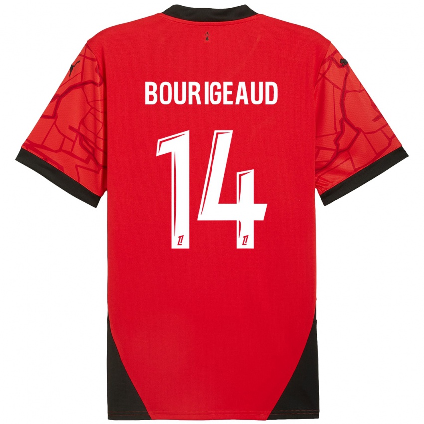 Niño Camiseta Benjamin Bourigeaud #14 Rojo Negro 1ª Equipación 2024/25 La Camisa México