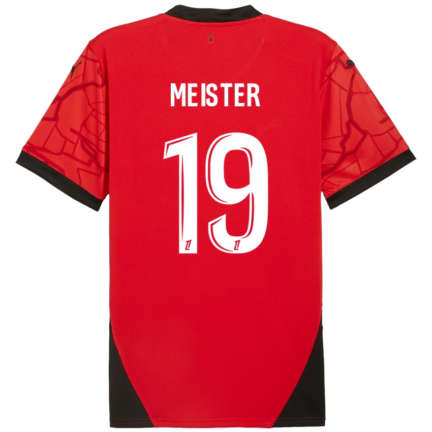 Niño Camiseta Henrik Meister #19 Rojo Negro 1ª Equipación 2024/25 La Camisa México