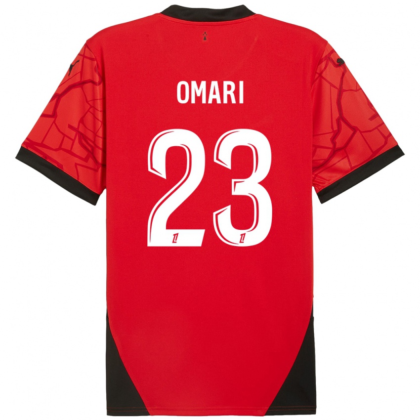 Niño Camiseta Warmed Omari #23 Rojo Negro 1ª Equipación 2024/25 La Camisa México