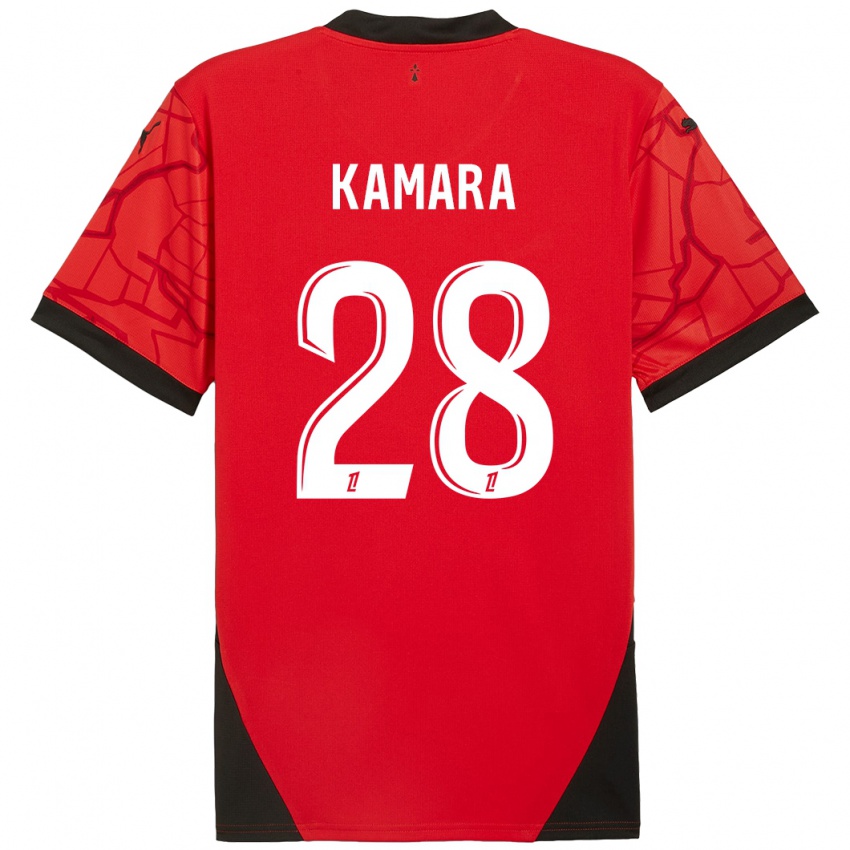 Niño Camiseta Glen Kamara #28 Rojo Negro 1ª Equipación 2024/25 La Camisa México