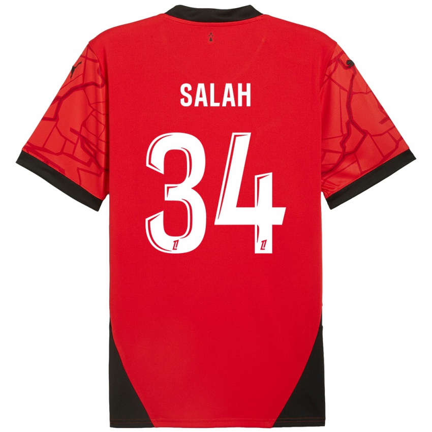 Niño Camiseta Ibrahim Salah #34 Rojo Negro 1ª Equipación 2024/25 La Camisa México