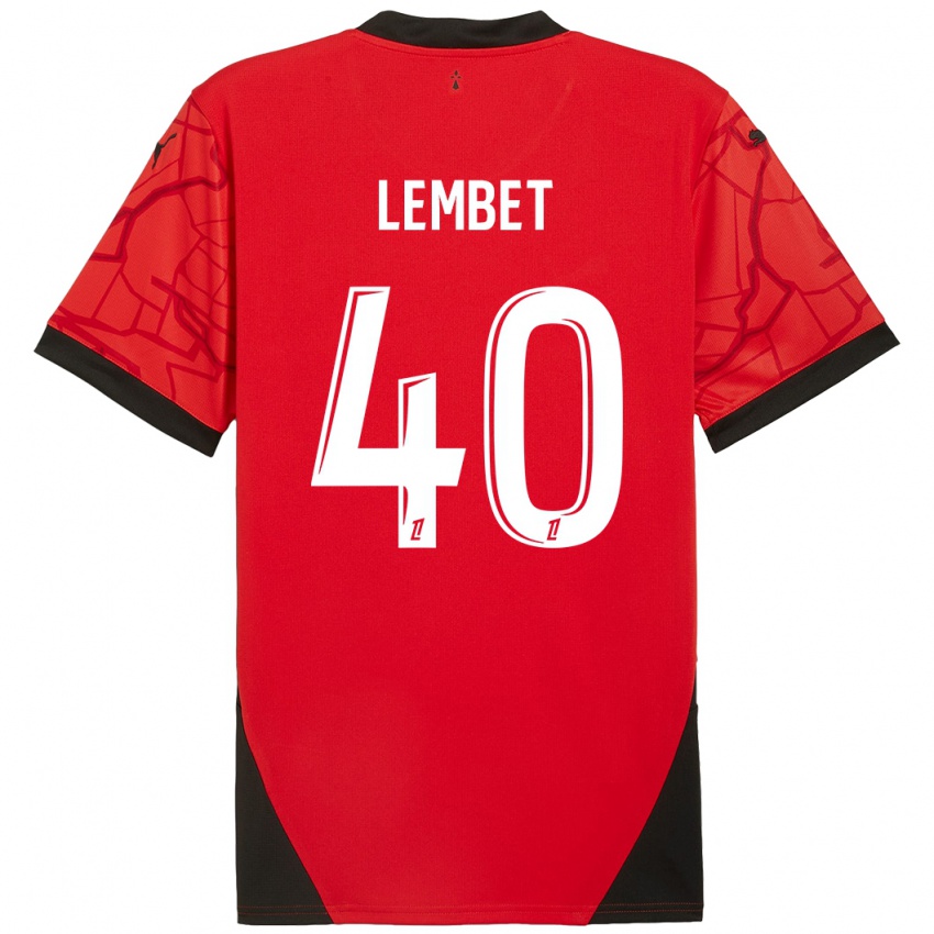 Niño Camiseta Geoffrey Lembet #40 Rojo Negro 1ª Equipación 2024/25 La Camisa México