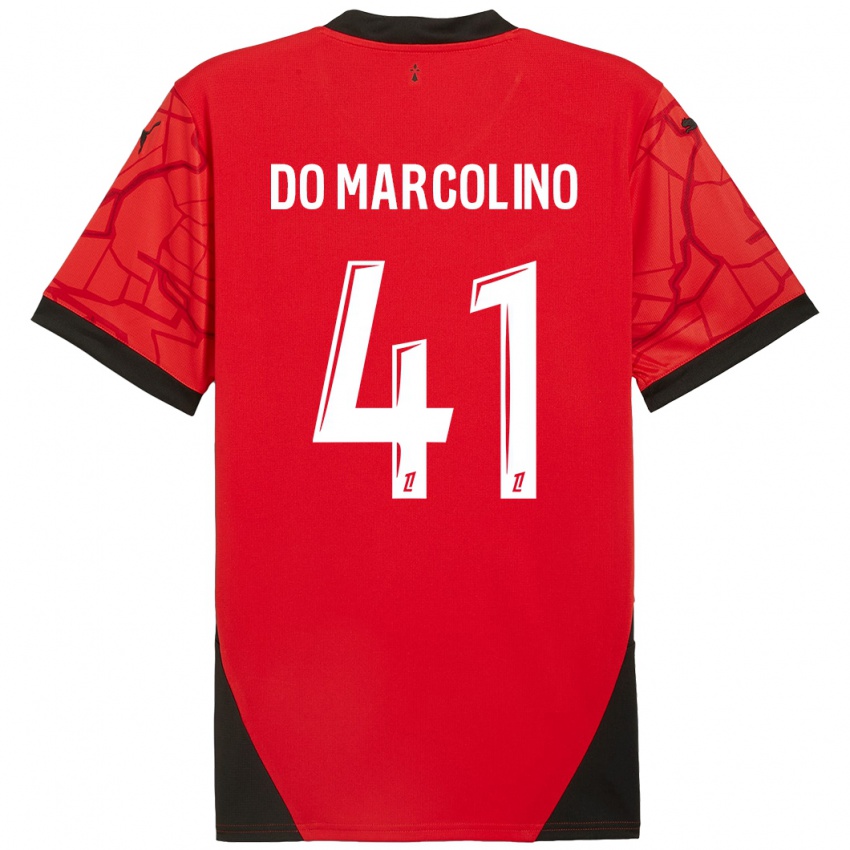 Niño Camiseta Alan Do Marcolino #41 Rojo Negro 1ª Equipación 2024/25 La Camisa México