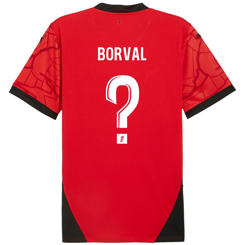 Niño Camiseta Cyril Borval #0 Rojo Negro 1ª Equipación 2024/25 La Camisa México