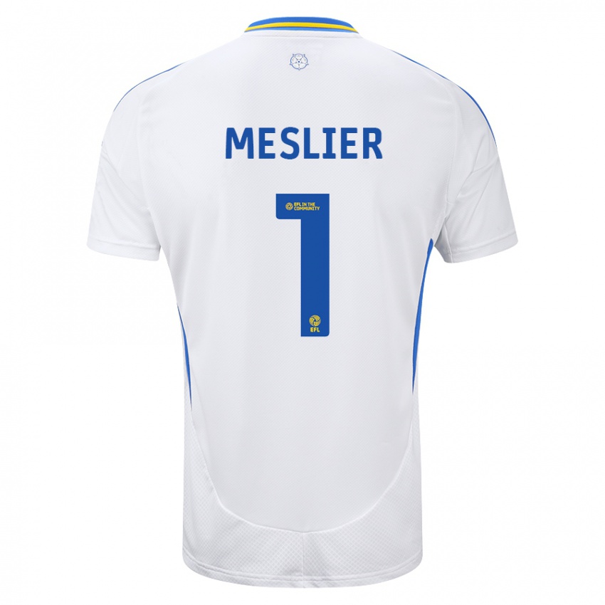 Niño Camiseta Illan Meslier #1 Blanco Azul 1ª Equipación 2024/25 La Camisa México