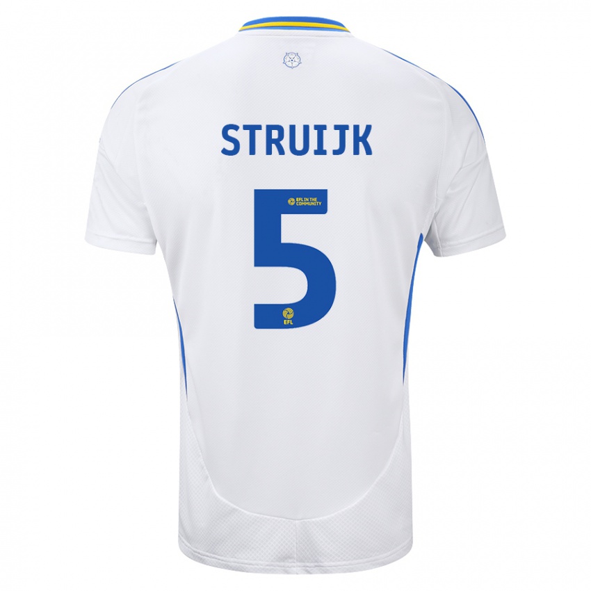 Niño Camiseta Pascal Struijk #5 Blanco Azul 1ª Equipación 2024/25 La Camisa México