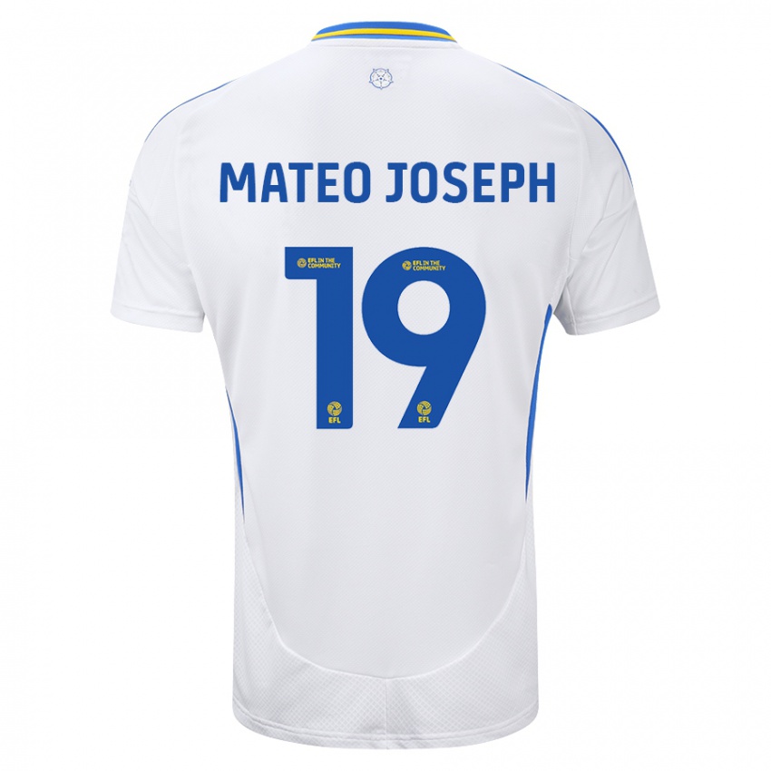 Niño Camiseta Mateo Joseph #19 Blanco Azul 1ª Equipación 2024/25 La Camisa México