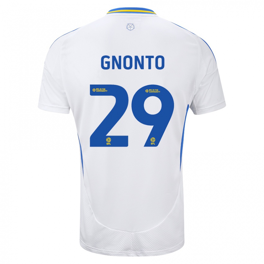 Niño Camiseta Wilfried Gnonto #29 Blanco Azul 1ª Equipación 2024/25 La Camisa México