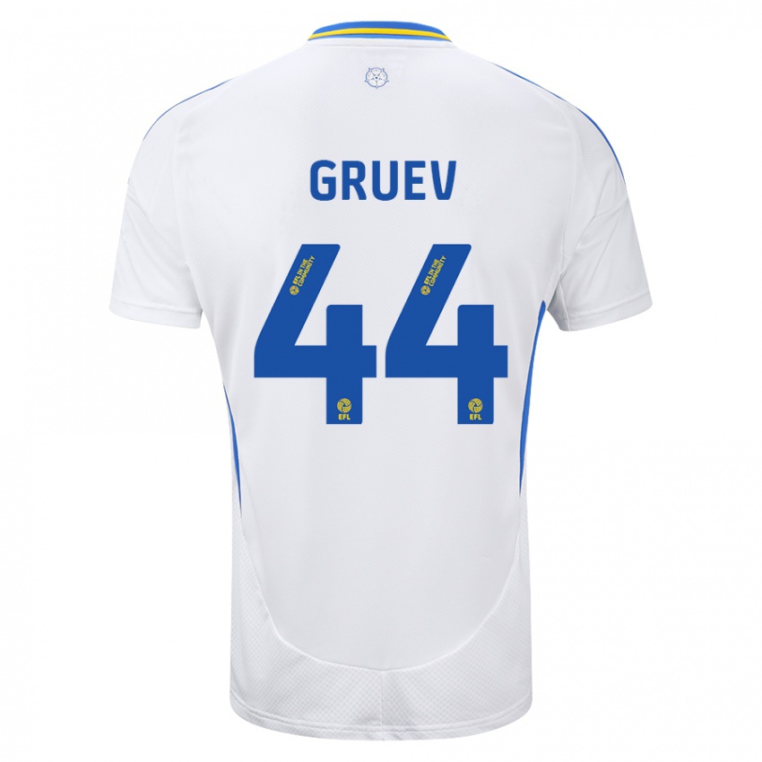 Niño Camiseta Ilia Gruev #44 Blanco Azul 1ª Equipación 2024/25 La Camisa México