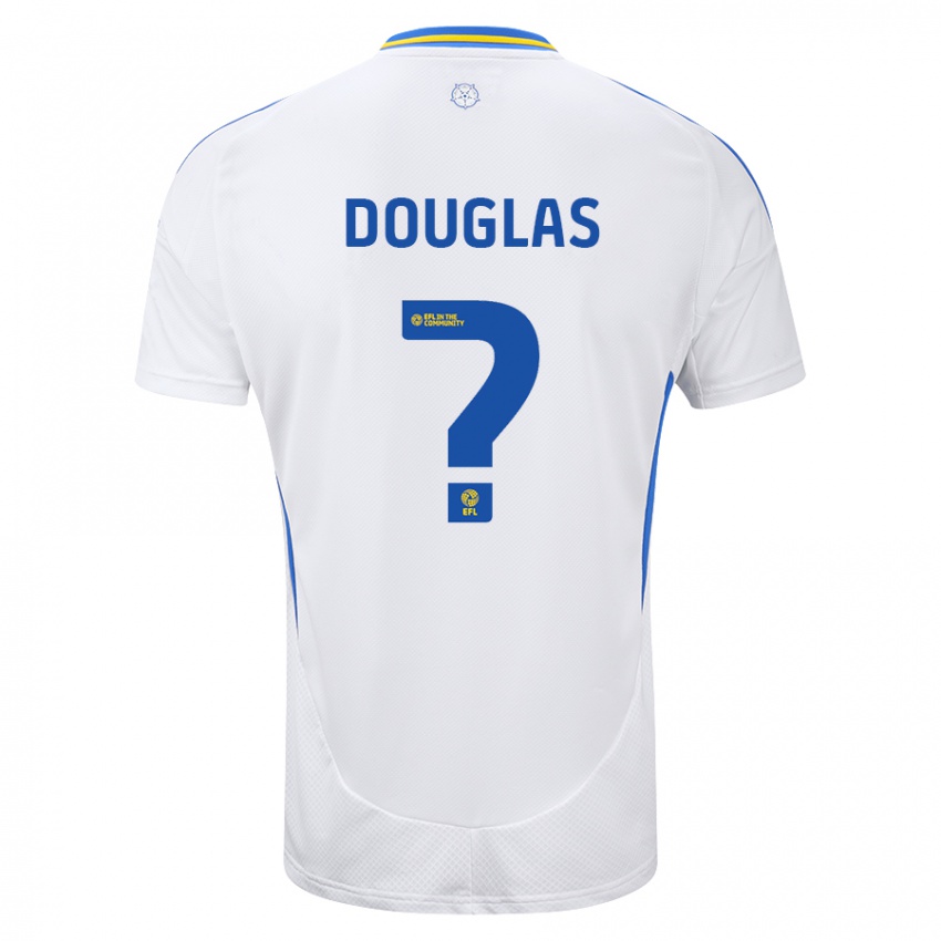 Niño Camiseta Connor Douglas #0 Blanco Azul 1ª Equipación 2024/25 La Camisa México