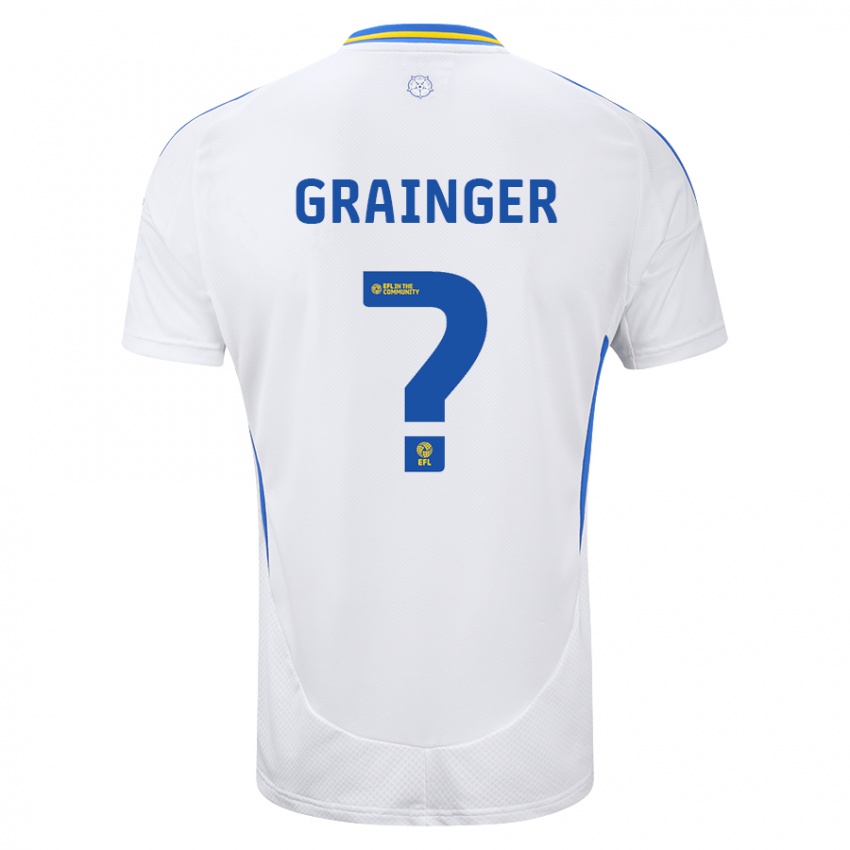 Niño Camiseta Owen Grainger #0 Blanco Azul 1ª Equipación 2024/25 La Camisa México