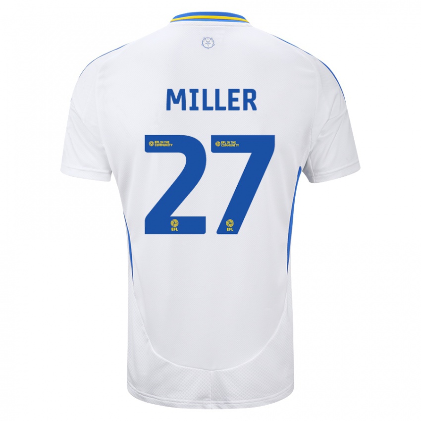 Niño Camiseta Amari Miller #27 Blanco Azul 1ª Equipación 2024/25 La Camisa México