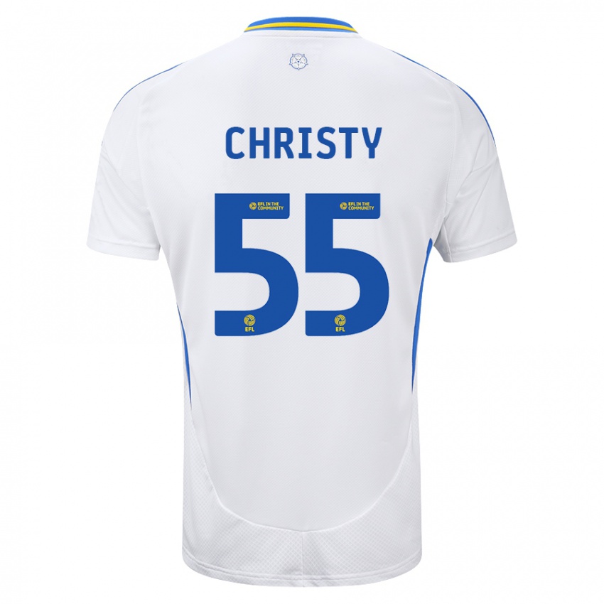 Niño Camiseta Harry Christy #55 Blanco Azul 1ª Equipación 2024/25 La Camisa México