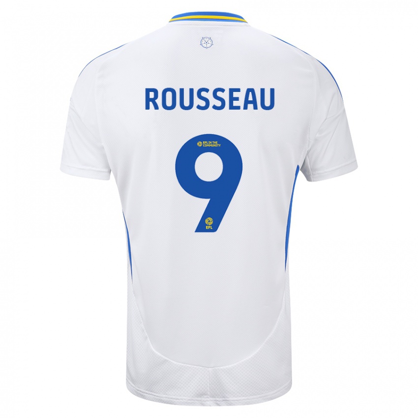 Niño Camiseta Jess Rousseau #9 Blanco Azul 1ª Equipación 2024/25 La Camisa México