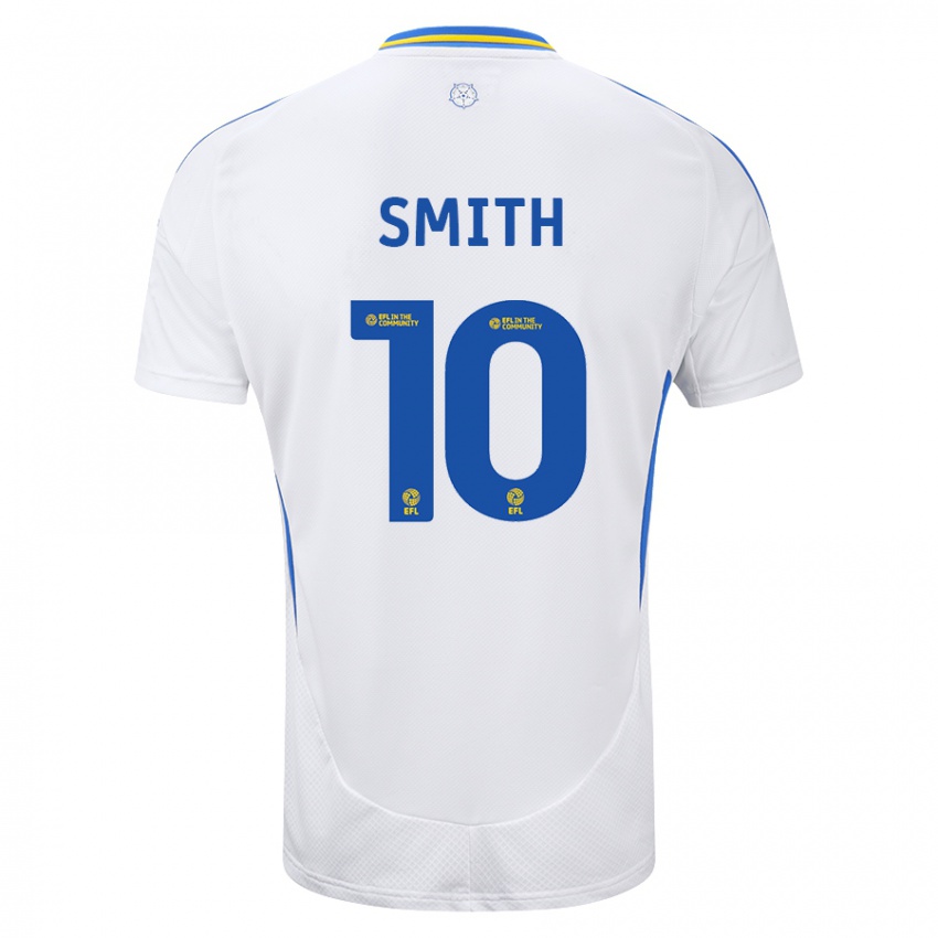 Niño Camiseta Kathryn Smith #10 Blanco Azul 1ª Equipación 2024/25 La Camisa México