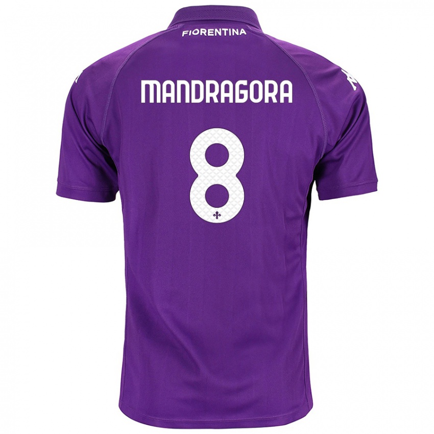 Niño Camiseta Rolando Mandragora #8 Morado 1ª Equipación 2024/25 La Camisa México