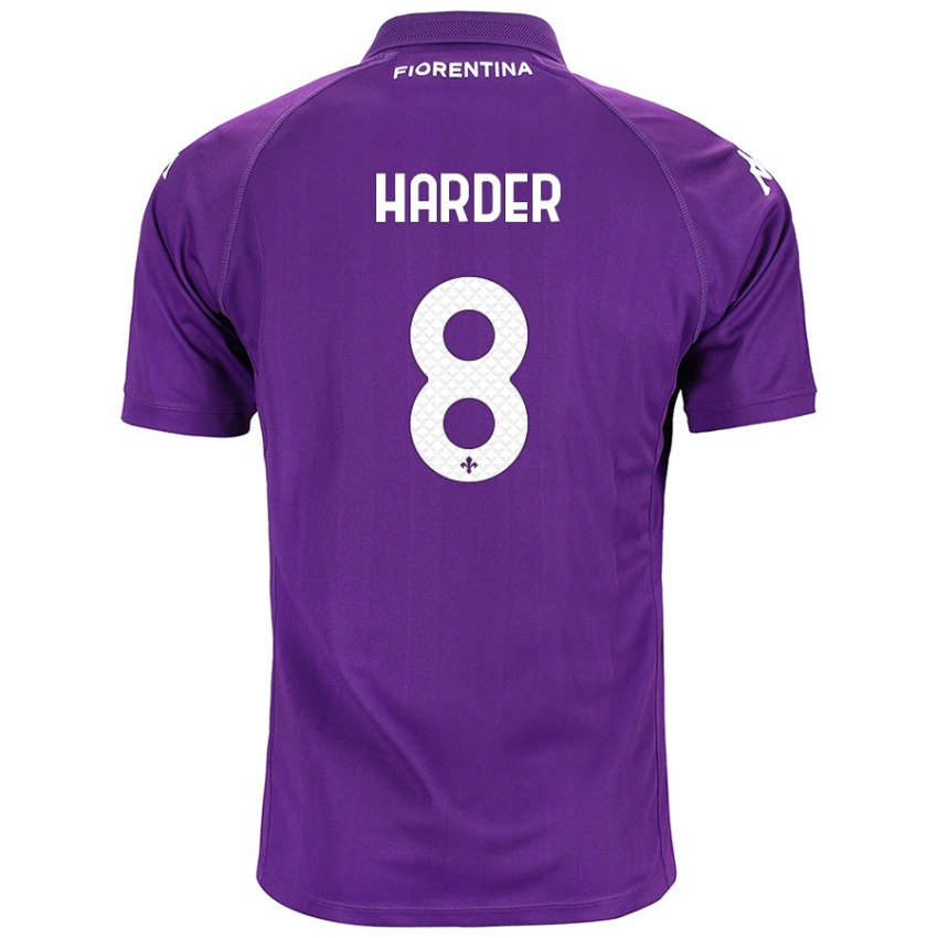 Niño Camiseta Jonas Harder #8 Morado 1ª Equipación 2024/25 La Camisa México