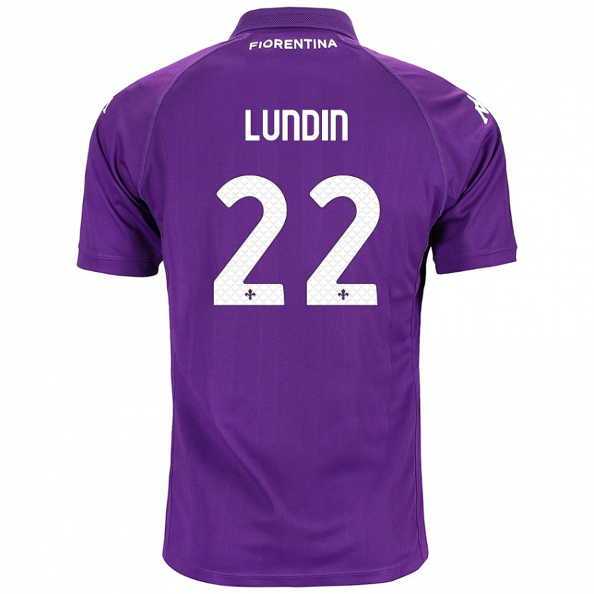 Niño Camiseta Karin Lundin #22 Morado 1ª Equipación 2024/25 La Camisa México