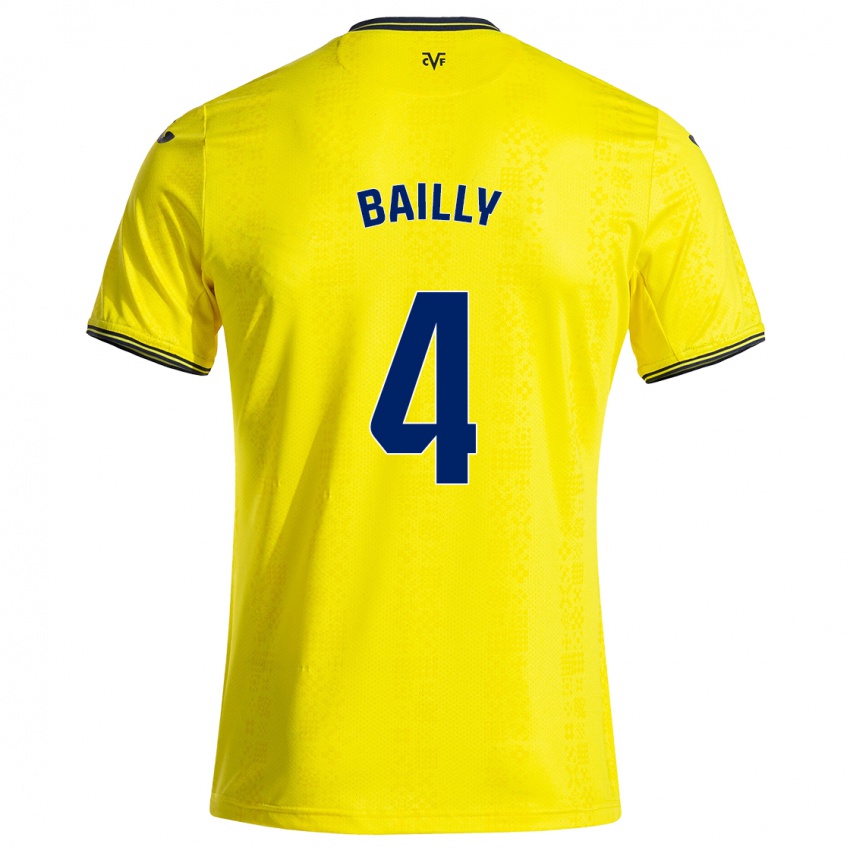 Niño Camiseta Eric Bailly #4 Amarillo Negro 1ª Equipación 2024/25 La Camisa México