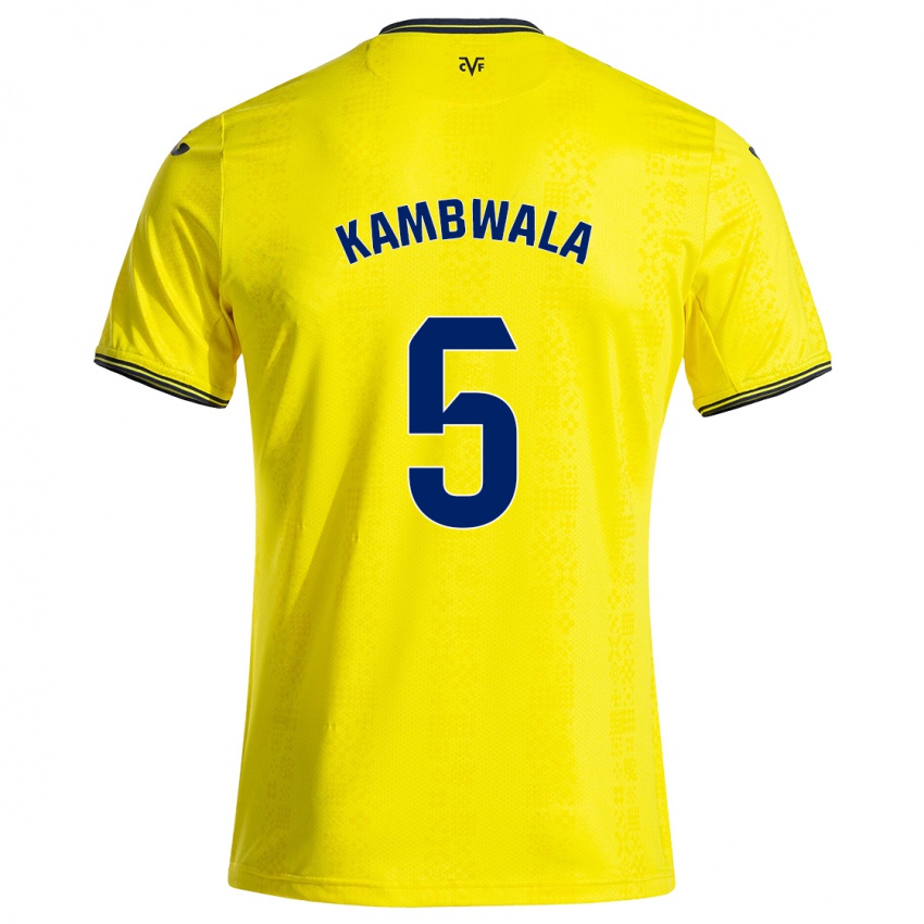 Niño Camiseta Willy Kambwala #5 Amarillo Negro 1ª Equipación 2024/25 La Camisa México