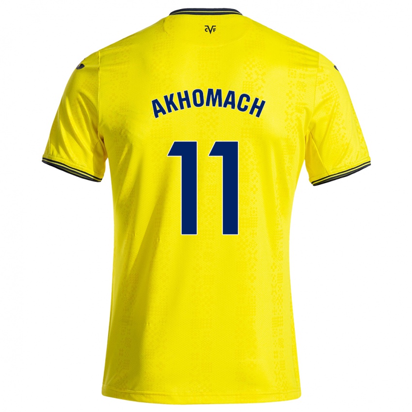 Niño Camiseta Ilias Akhomach #11 Amarillo Negro 1ª Equipación 2024/25 La Camisa México