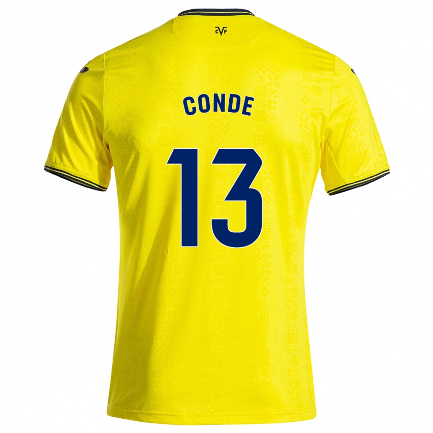 Niño Camiseta Diego Conde #13 Amarillo Negro 1ª Equipación 2024/25 La Camisa México