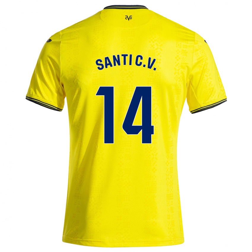 Niño Camiseta Santi Comesaña #14 Amarillo Negro 1ª Equipación 2024/25 La Camisa México