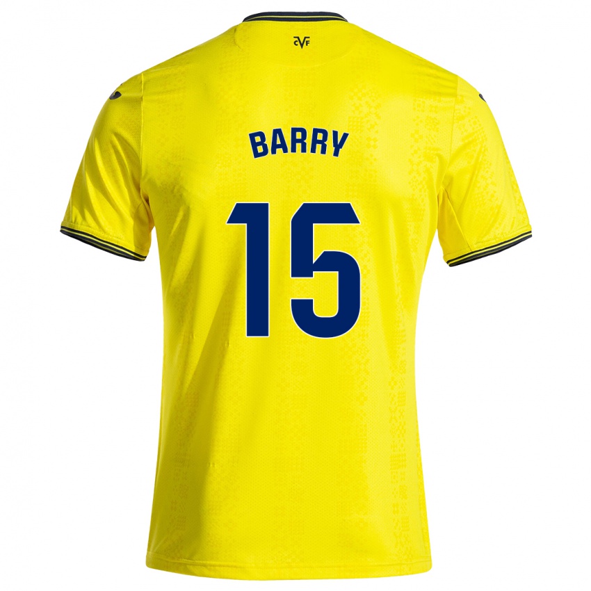 Niño Camiseta Thierno Barry #15 Amarillo Negro 1ª Equipación 2024/25 La Camisa México