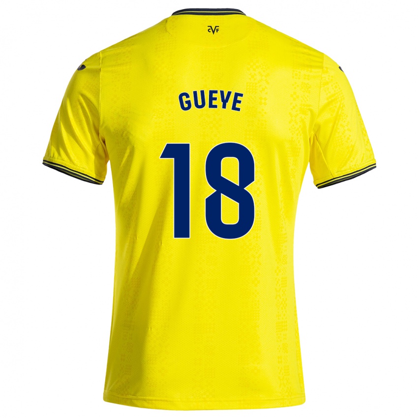 Niño Camiseta Pape Gueye #18 Amarillo Negro 1ª Equipación 2024/25 La Camisa México