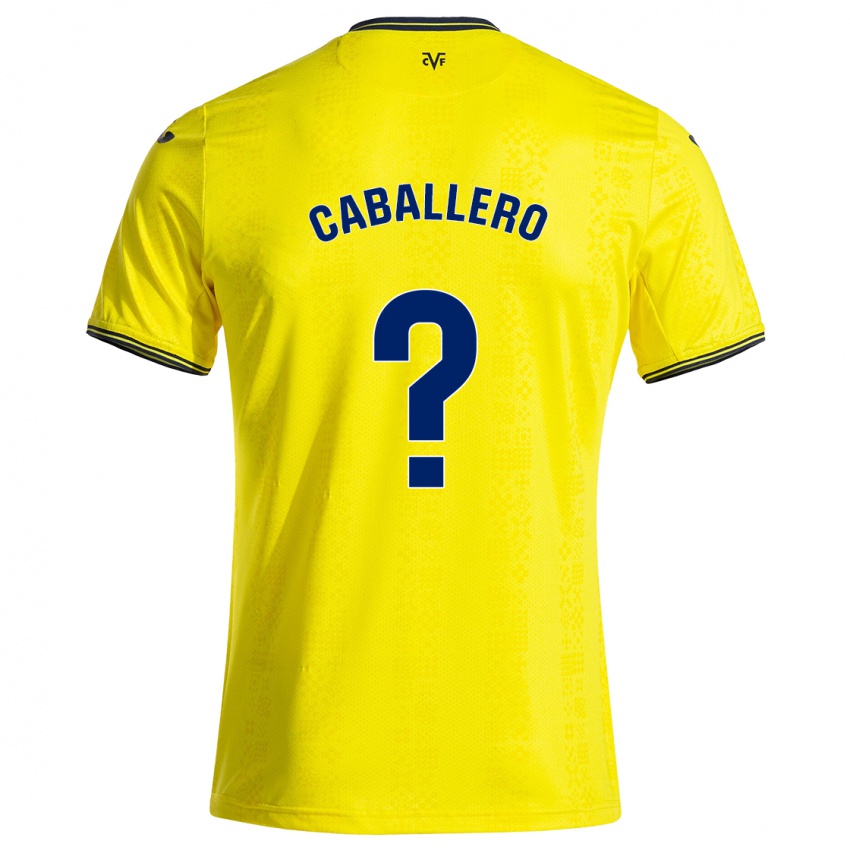 Niño Camiseta Jesús Caballero #0 Amarillo Negro 1ª Equipación 2024/25 La Camisa México